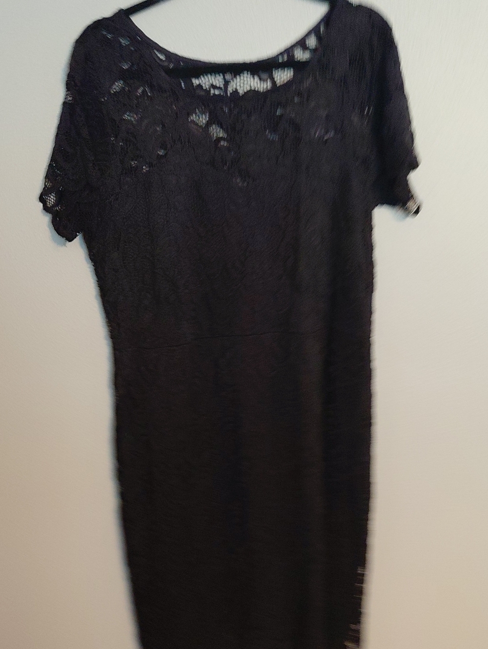 Classic Black Lace Short-Sleeve Dress
